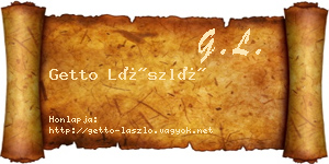 Getto László névjegykártya
