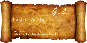 Getto László névjegykártya